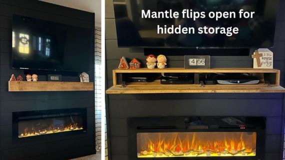 fireplace mantle with hidden storage diy plans