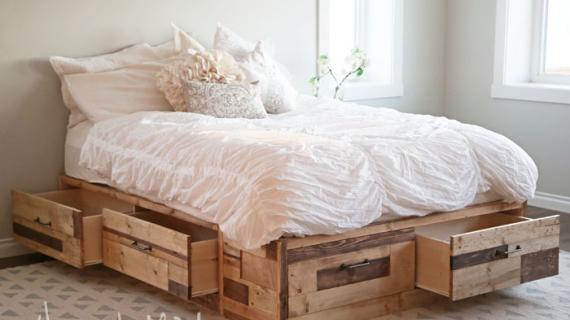 reclaimed wood storage bed plans