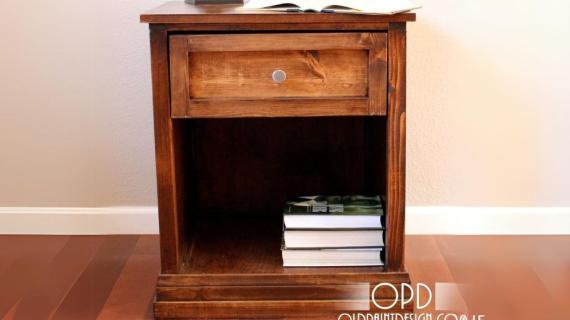 free woodworking plan nightstand with drawer