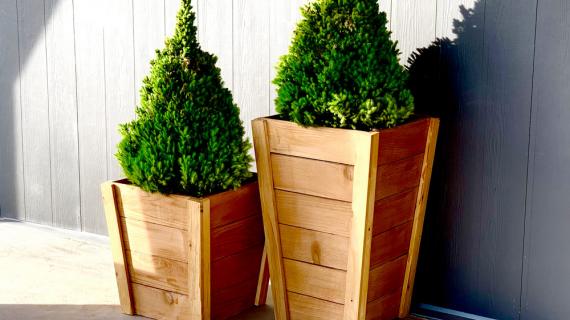 tall wood planters