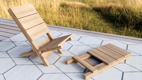 two piece wood beach chair cedar free plans