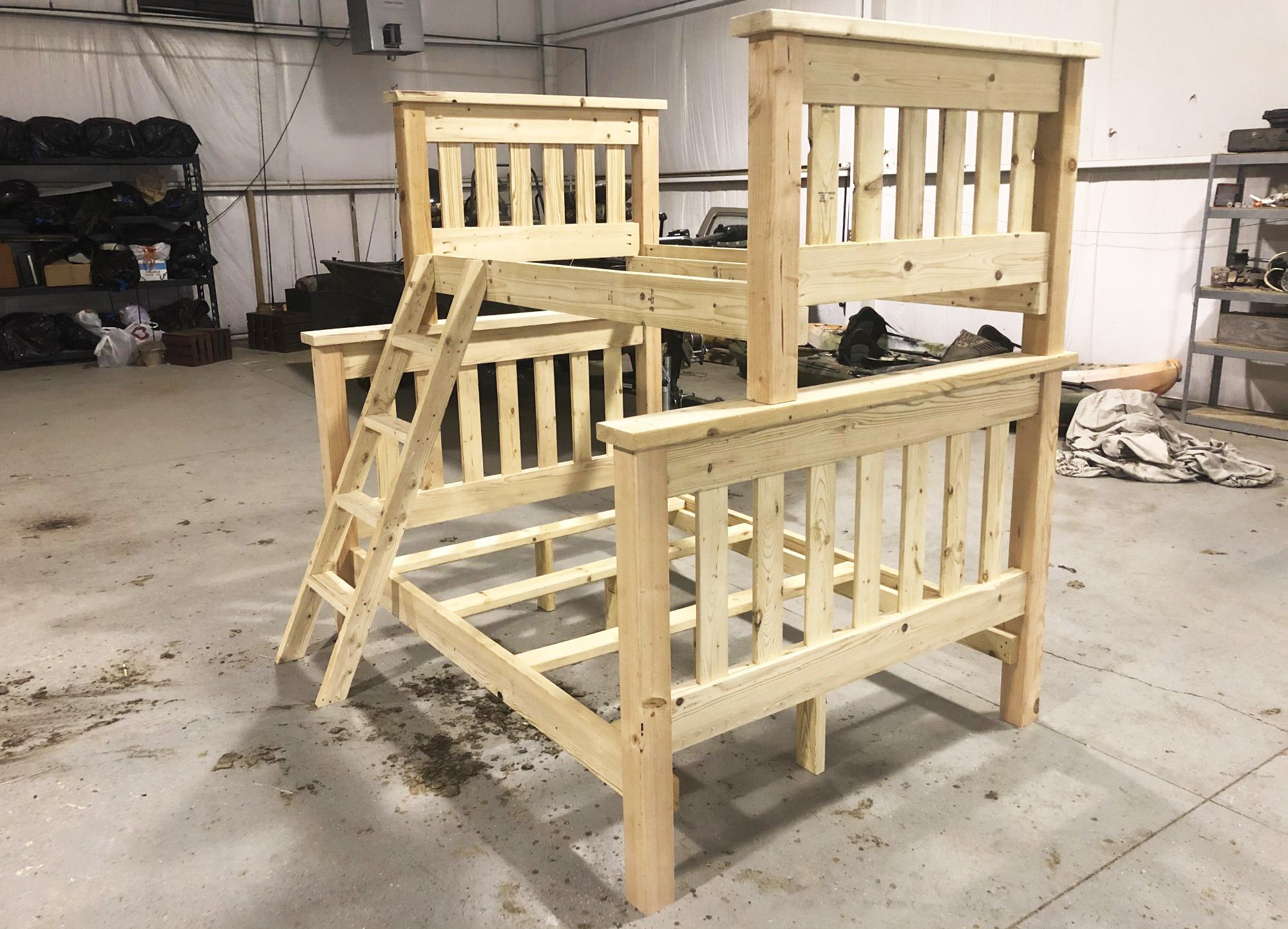 Simple Bunk Bed Plans Twin Over Full, Loft Bed Dowels